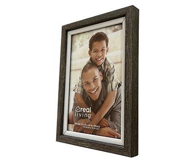 Real Living 2-Tone Picture Frame, 4" x 6", Gray - White