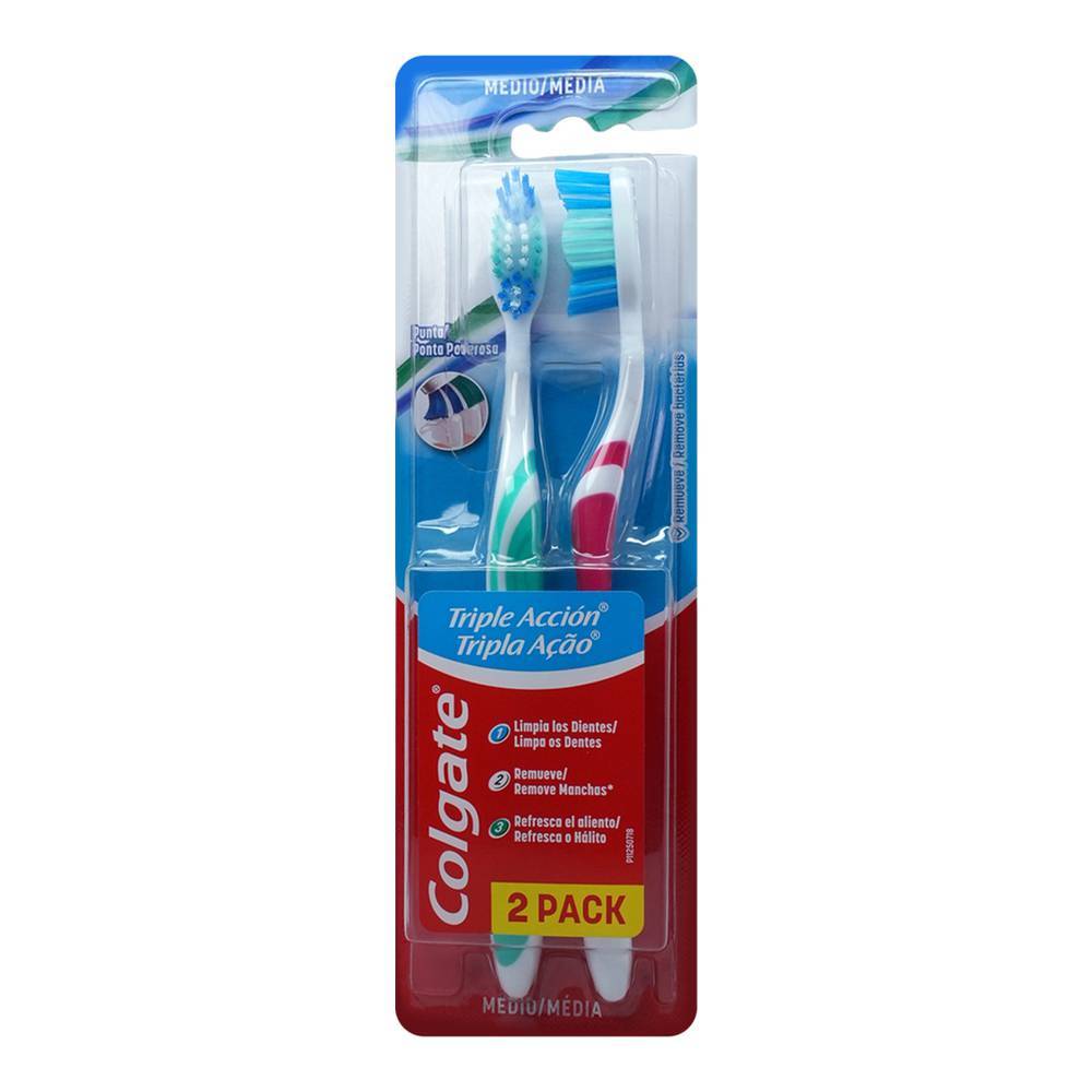 Colgate cepillo dental triple acción (2 piezas)