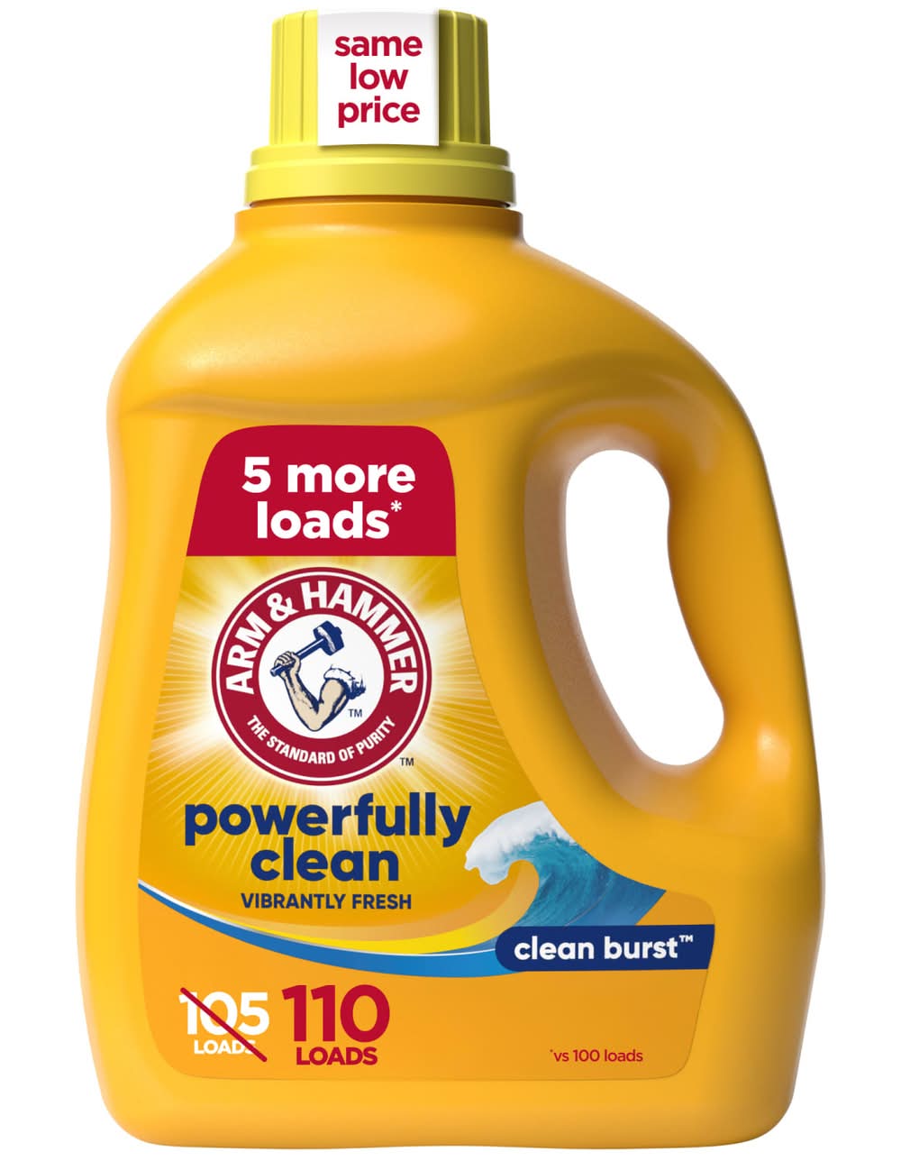 Arm & Hammer Liquid Laundry Detergent 110 Loads, Clean Burst (110 fl oz)