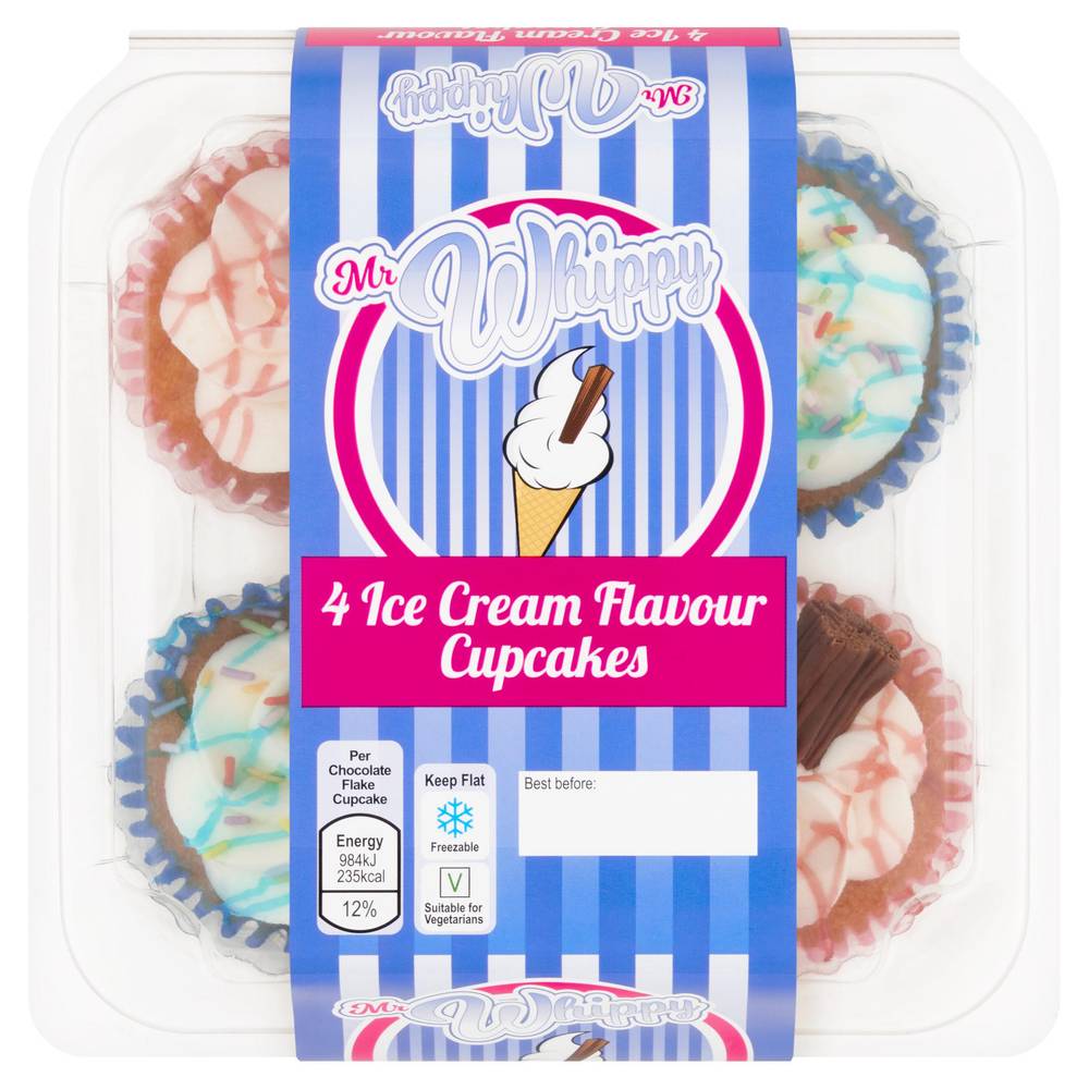 Mr Whippy 4 Pack Cupcakes