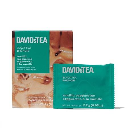 David's Tea Black Tea Sachets, Vanilla Cappuccino (2.2 g, 12 ct)