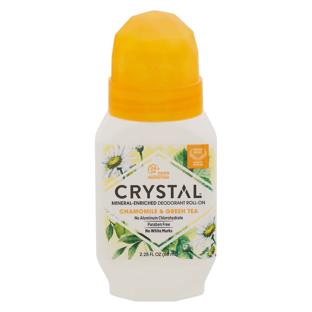 Crystal Mineral Enriched Deodorant Roll-On (chamomile & green tea)