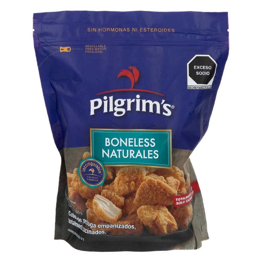 Pilgrim's · Boneless naturales cubos de pechuga de pollo empanizados y cocinados (600 g)