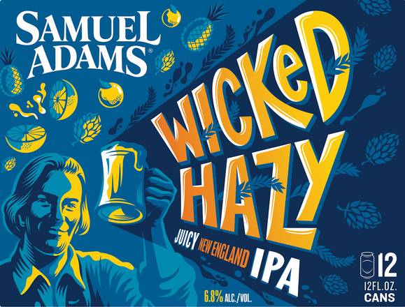 Samuel Adams Wicked Hazy Domestic Juicy New England Ipa Beer (12 ct, 12 fl oz)