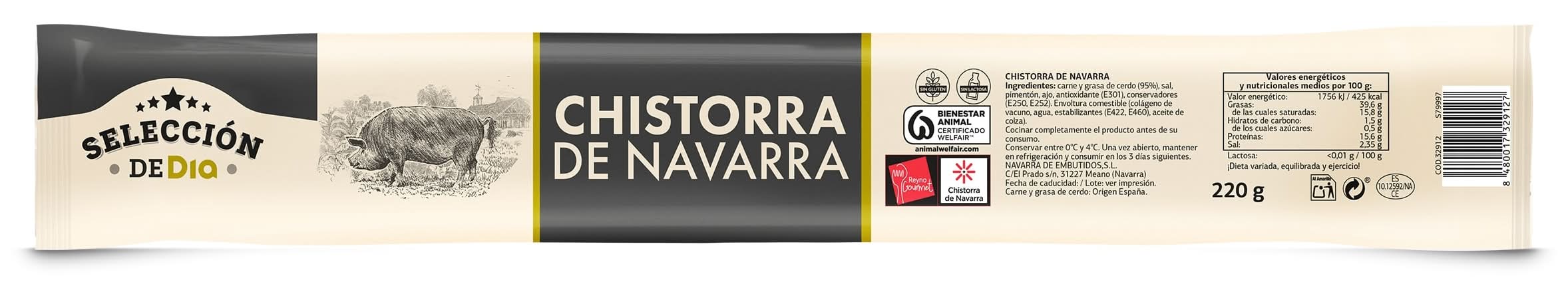 Chistorra De Navarra Selección De Dia Bolsa 220 G