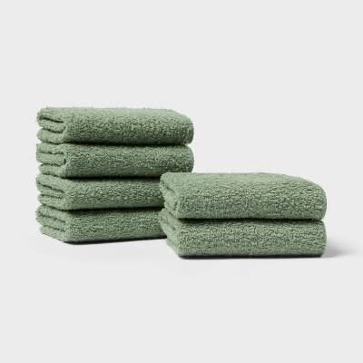 Room Essentials Washcloth Set, Light Green (6 ct)