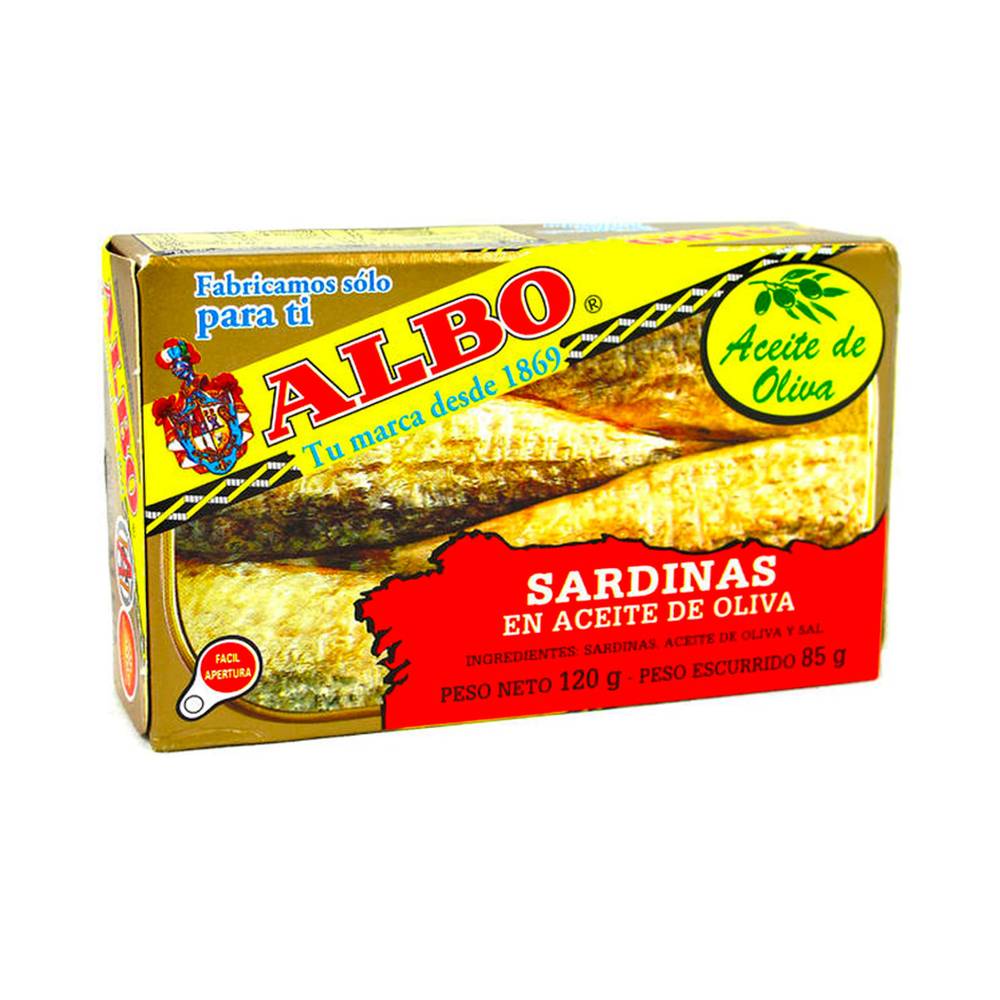 Albo sardinas en aceite de oliva (caja 120 g)