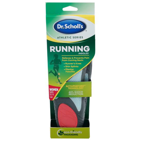 Dr. Scholl's Athletic Series Women Sizes 5-1/2-9 Running Insoles