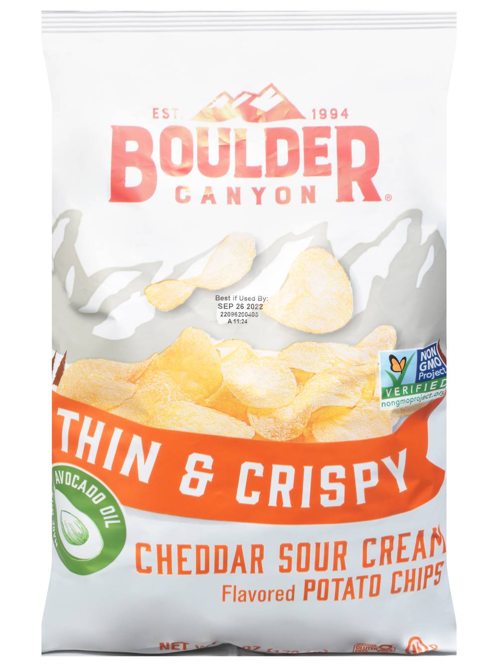 Boulder Canyon Thin & Crispy Cheddar Sour Cream Potato Chips (6 oz)