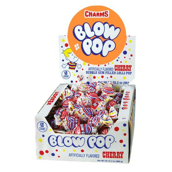 Charms blow pops cherry lollipops