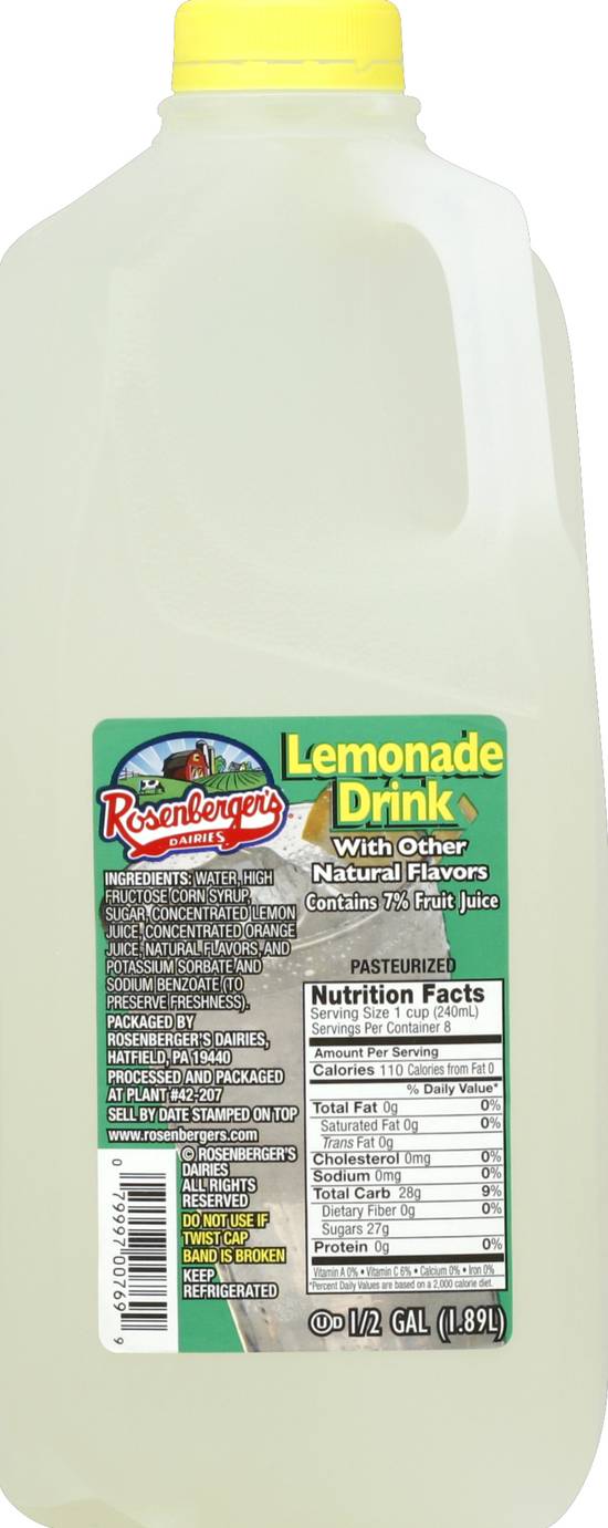Rosenberger's Dairies Lemonade Drink (0.5 gal)