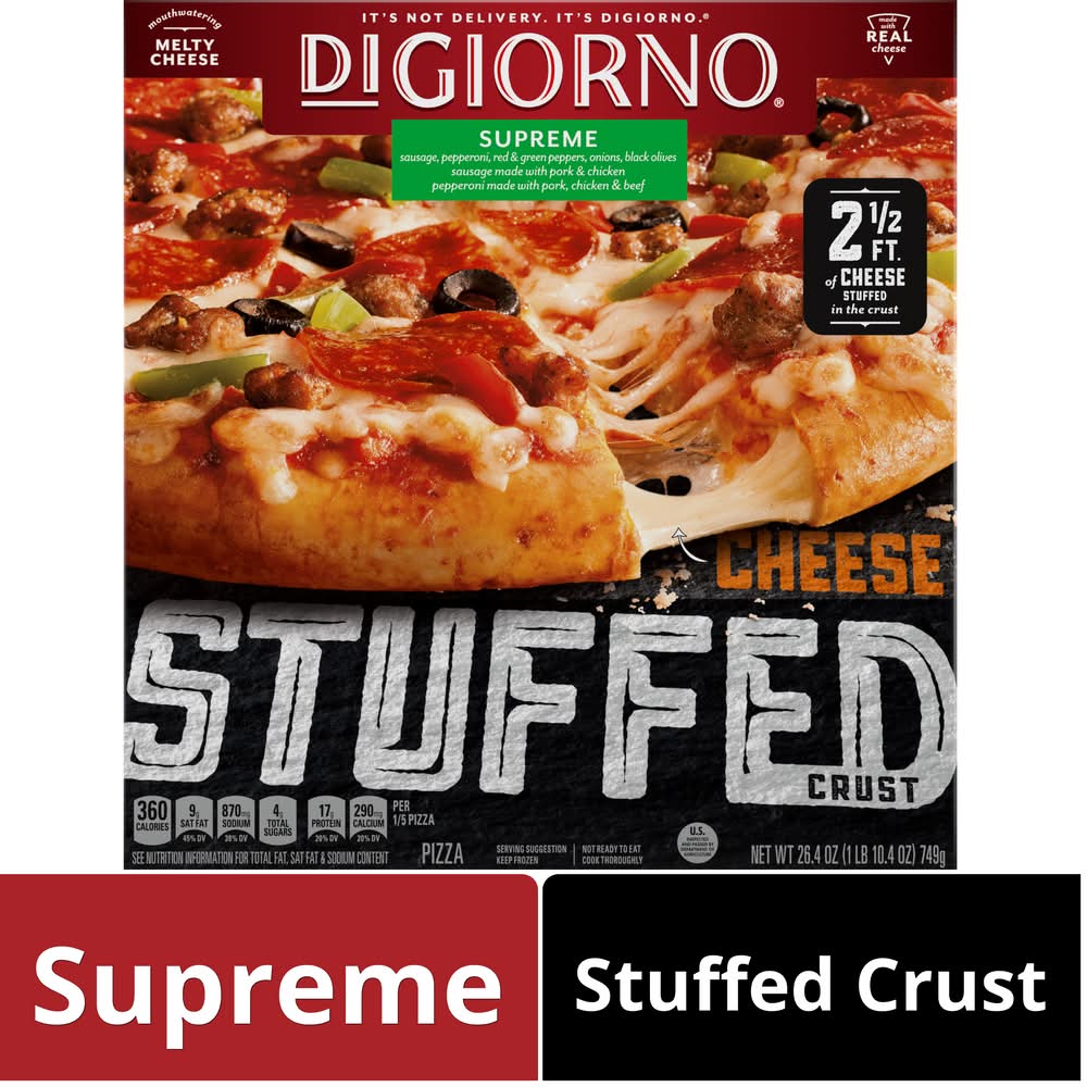 DiGiorno Cheese Stuffed Crust Pizza, Supreme, 2 1/2 ft (26.4 oz)
