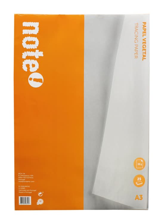 Bloco de Papel Vegetal A3 25 Folhas Note!