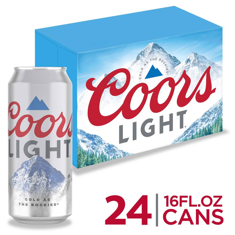 Coors Light Lager Beer (24 ct, 16 fl oz)