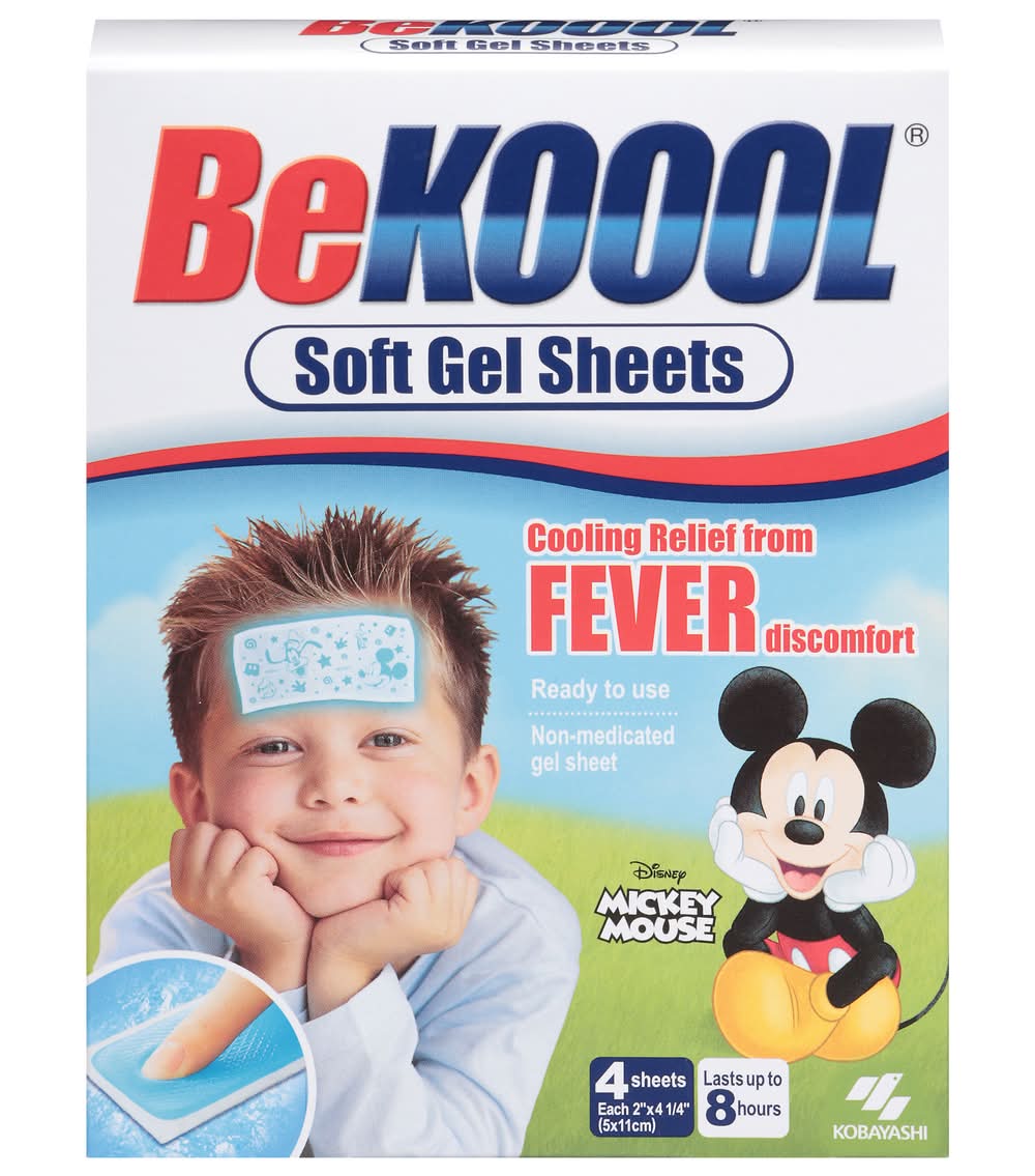 Be Koool Fever Soft Gel Sheet For Kids, 5x11 cm (4 ct)