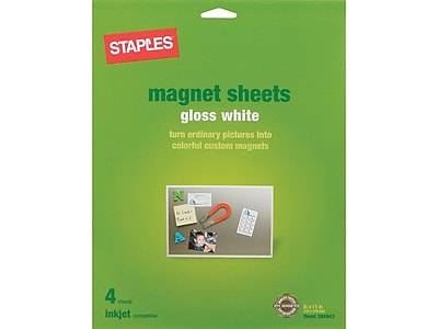 Staples Magnetic Glossy Photo Paper, 8.5 x 11, 4/Pack (34747-CC)