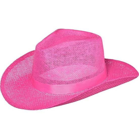 Pink Burlap Cowboy Hat