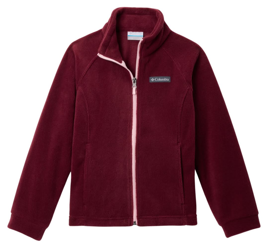Columbia Girls' Benton Springs Fleece Jacket (Rich Wine, M)