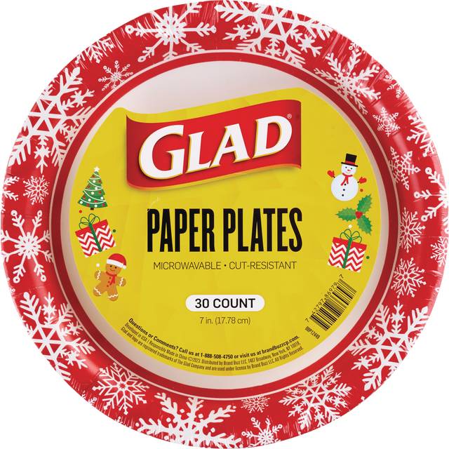 Glad Paper Plates, Red (30 ct)