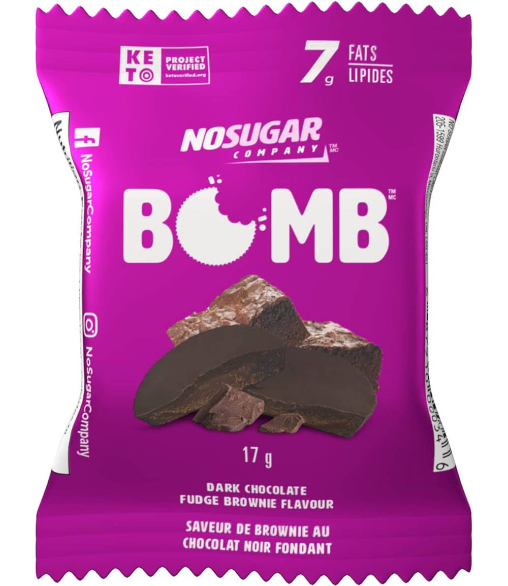 No Sugar Company Keto Bomb Dark Chocolate Fudge Brownie Delivery Near Me Order Online Uber Eats