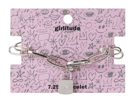 Preppy Charm Bracelet Silver Lock
