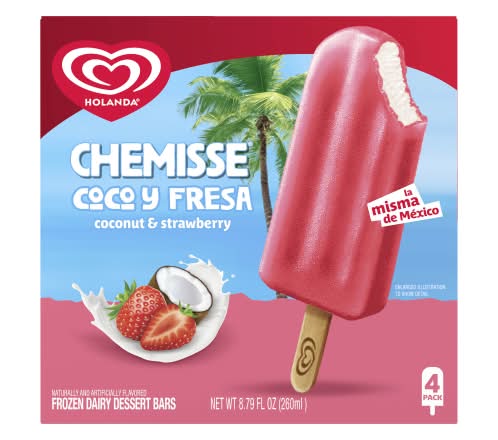 Holanda Chemisse Strawberry Ice Cream Bars (8.79 fl oz, 4 ct)