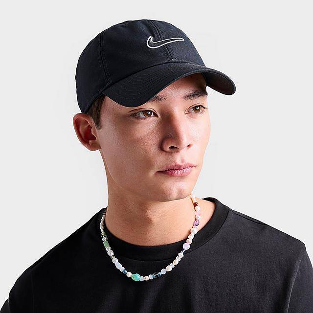 Nike Club Swoosh Unstructured Strapback Hat (m/l/black)