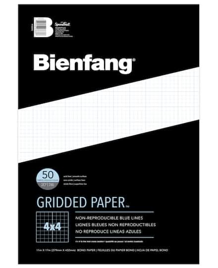 Bienfang Gridded Paper White Blue