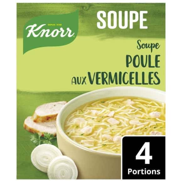 Knorr - Soupe déshydratée poule aux vermicelles 4 portions (63g)