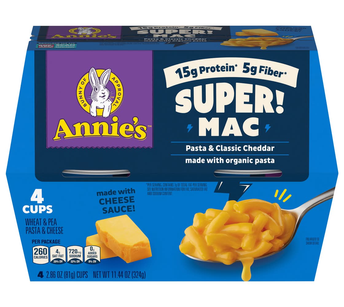 Annie's Super Mac Macaroni & Cheese Micro Cup (4 x 2.86 oz)