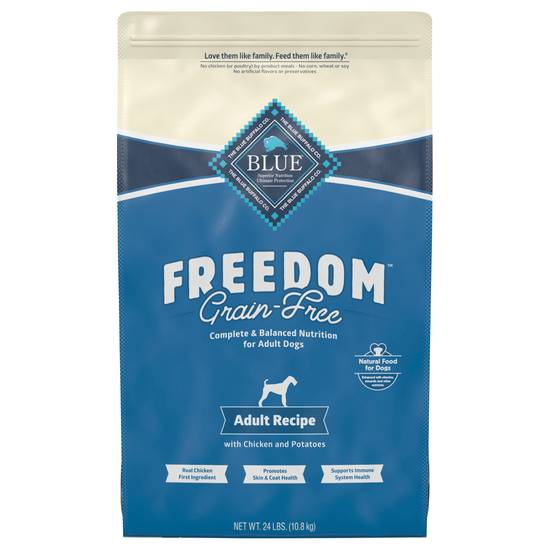 Blue Buffalo Freedom Grain Free Natural Adult Recipe Dry Dog Food (chicken-potatoes)