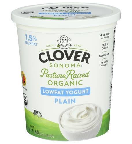 Clover Sonoma Organic Plain Lowfat Yogurt