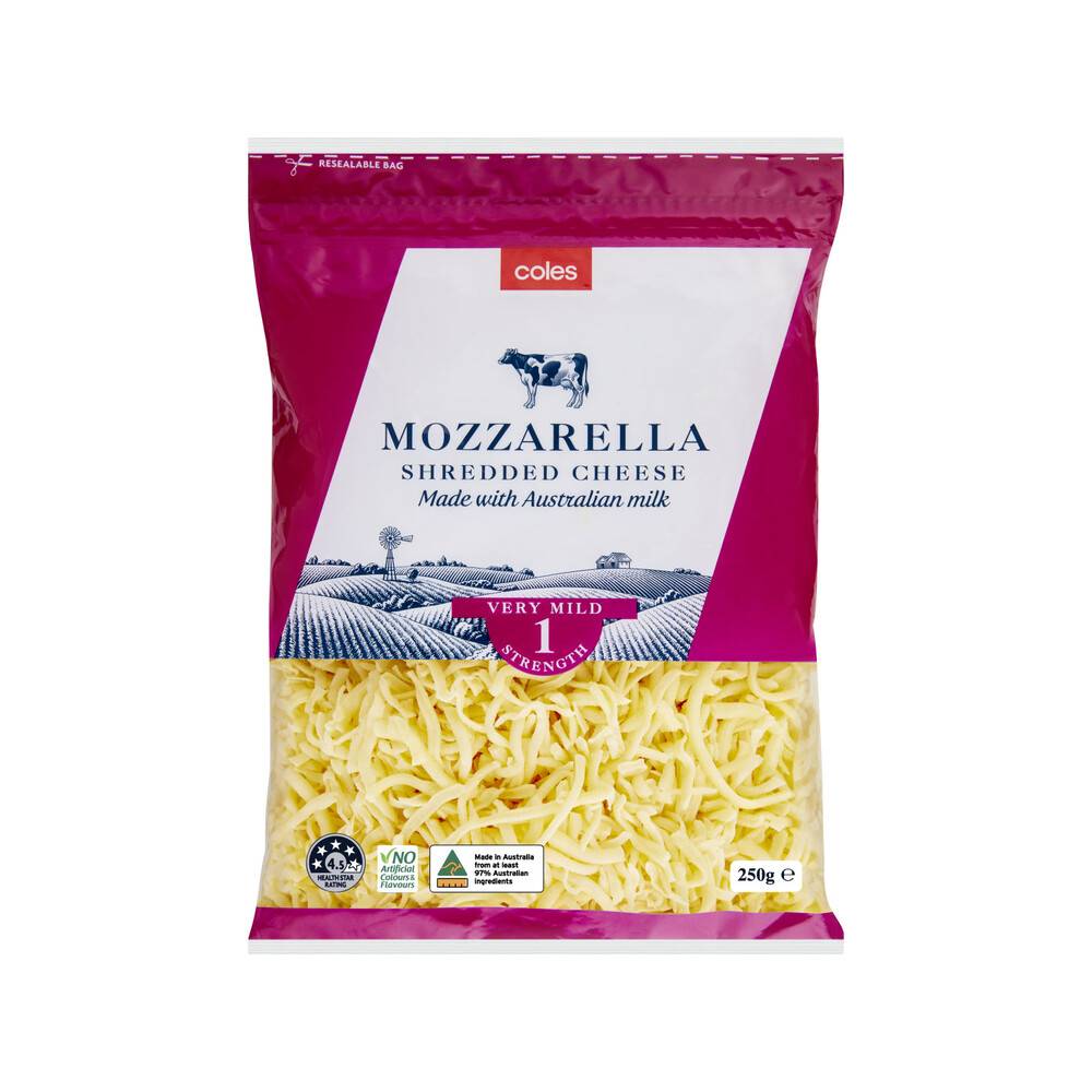 Coles Cheese Shredded Mozzarella 250g