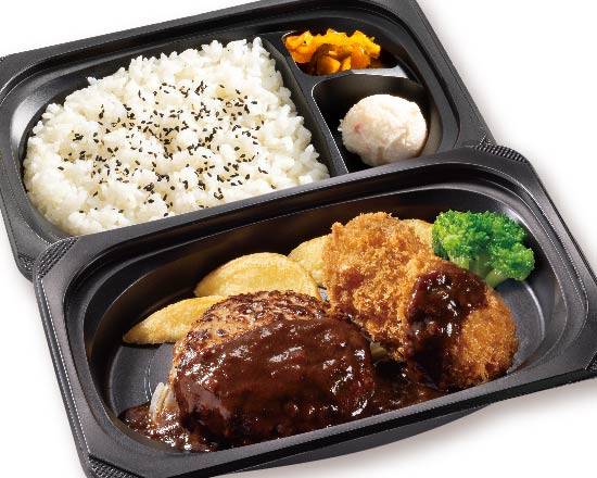 頂ハンバーグ約１５０ｇ＆カニクリーミーコロッケ弁当