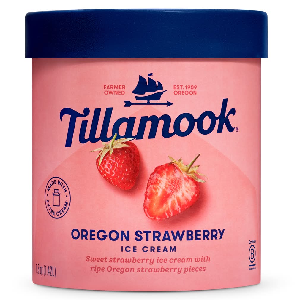 Tillamook Ice Cream, Oregon Strawberry (48 fl oz)