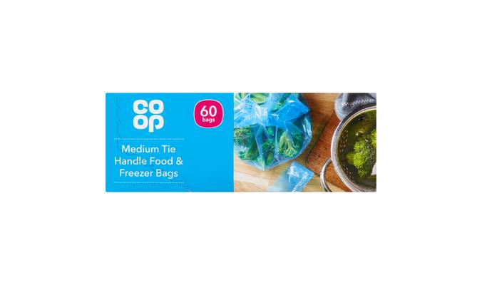 Co-op 60 Medium Tie Handle Food & Freezer Bags