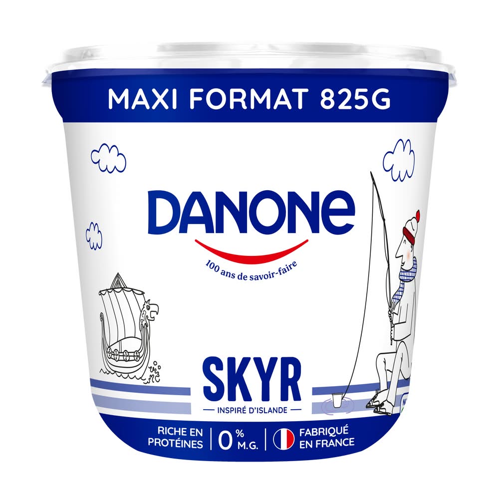 Danone - Skyr yaourt nature 0% m.g. (825g)