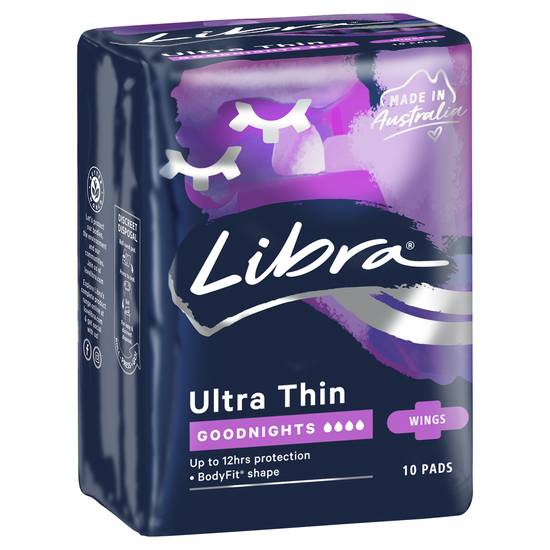 Libra Goodnights Ultra Thin Pads 10 pack