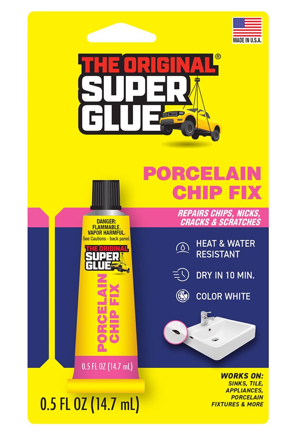 The Original Super Glue Porcelain Chip Fix High Strength White Crack Repair 0.5 Oz