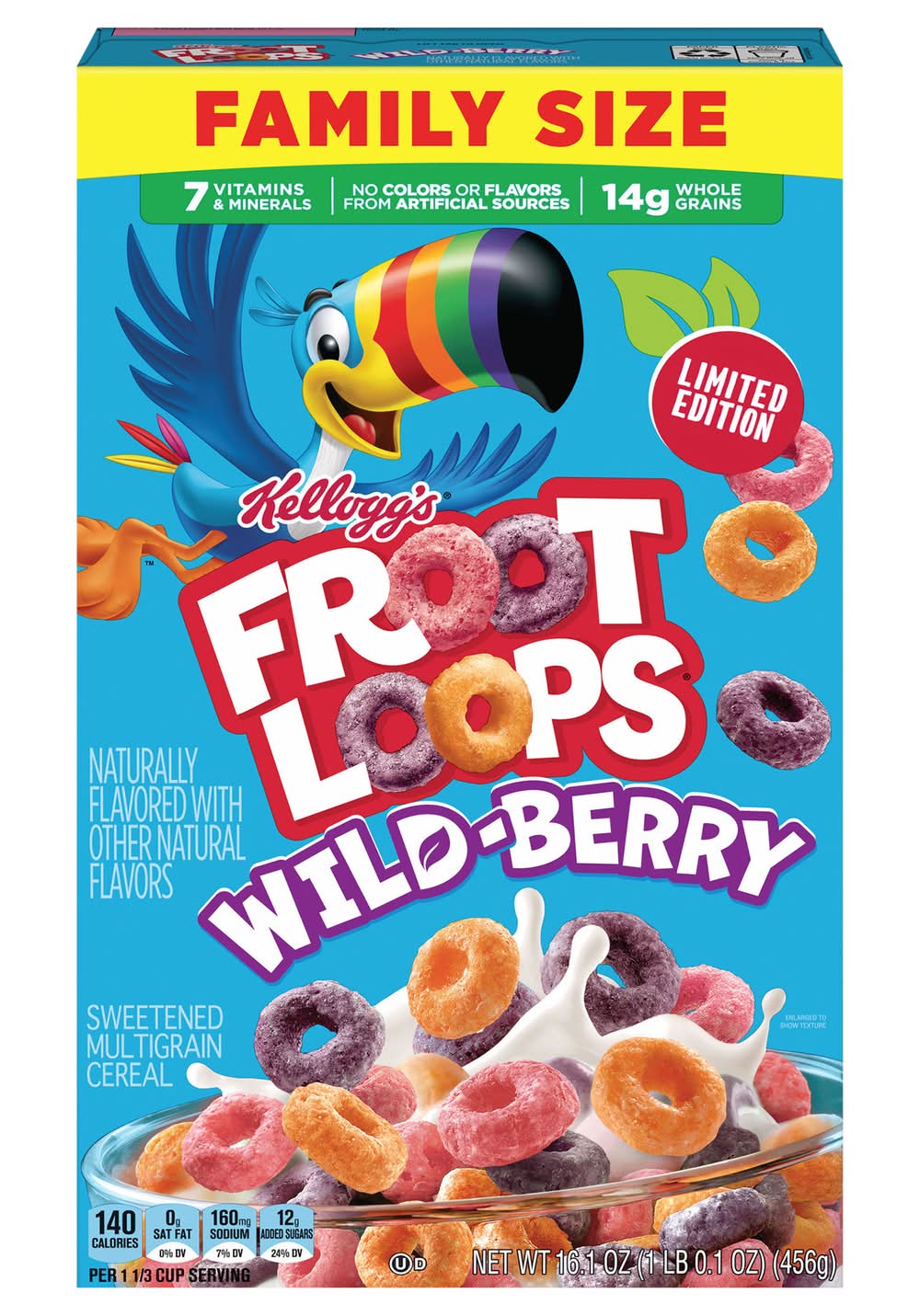 Froot Loops Family Size Breakfast Cereal, Wild-Berry (16.1 oz)