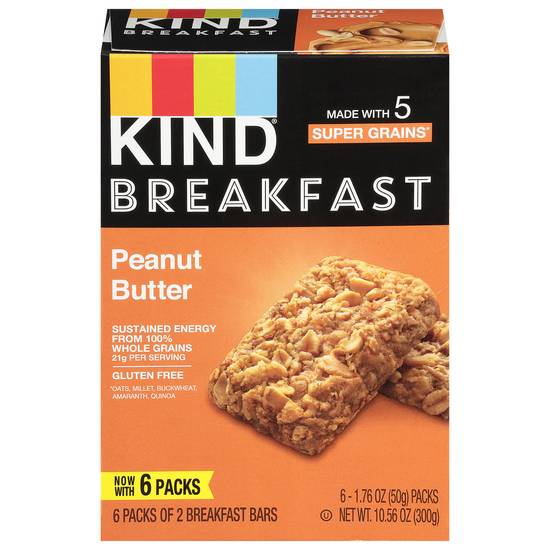 Kind Made With 5 Super Grains Peanut Butter Breakfast Bars