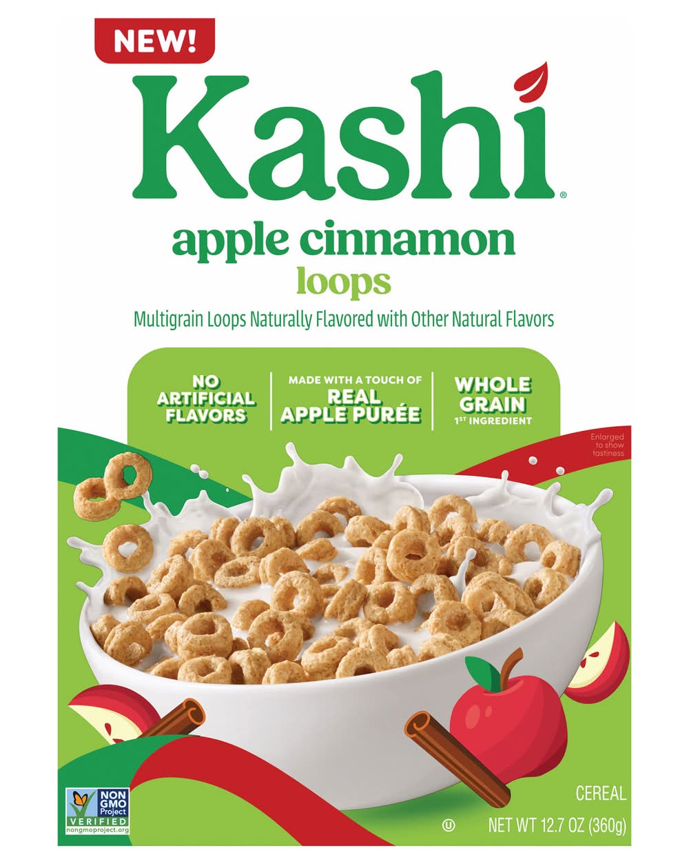 Kashi Multigrain Loops Cereal, Apple Cinnamon (12.7 oz)