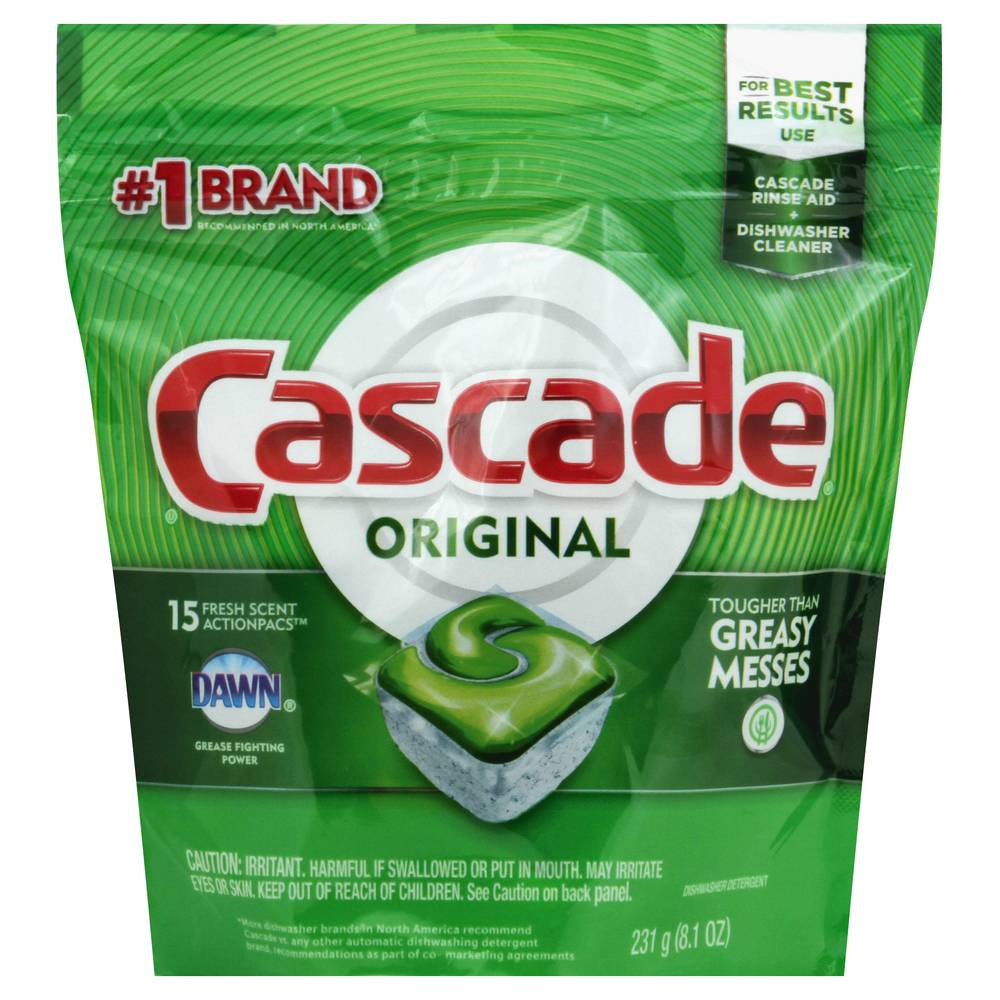 Cascade Original Dishwasher Detergent (8.1 oz, 15 ct)