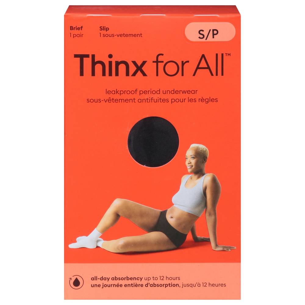 Thinx For All Leakproof Brief Underwear, Small, Black