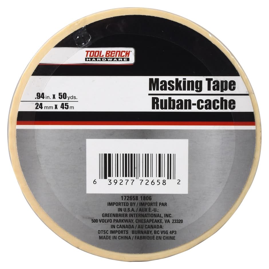 Tool Bench Hardware Masking Tape, 24mm x 45m