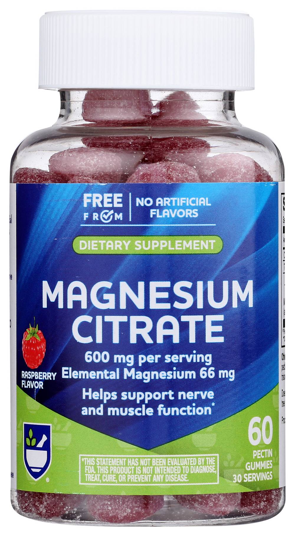 Rite Aid Pectin Based Magnesium Citrate Gummy - 600mg, 60 ct