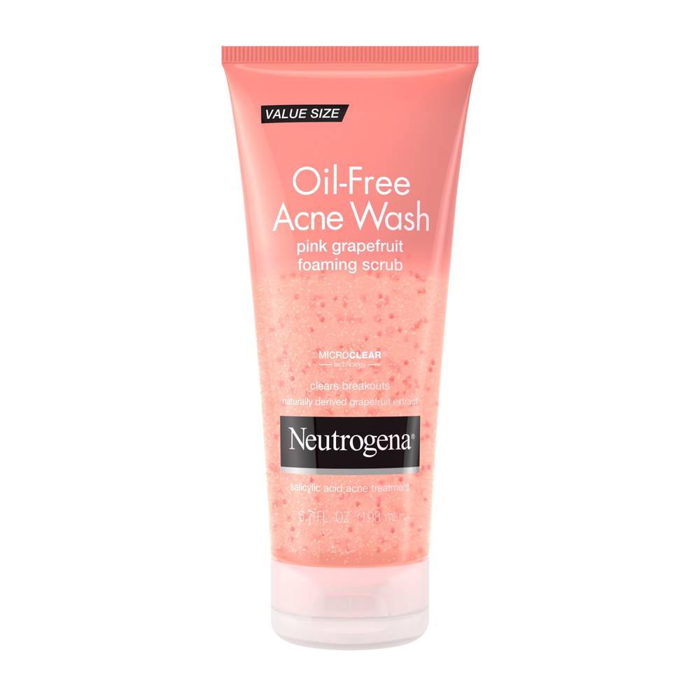 Neutrogena Oil-Free Pink Grapefruit Acne Wash Face Scrub, 6.7 Oz