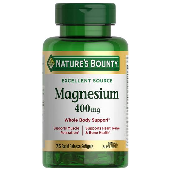 Nature's Bounty Magnesium 400 mg Supplement (75 ct)