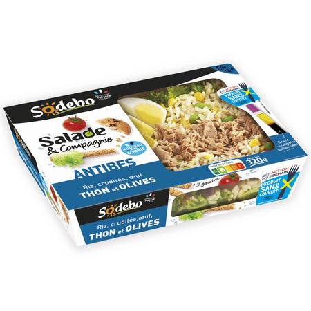 Salade Antibes riz œuf thon SODEBO - la barquette de 320 g
