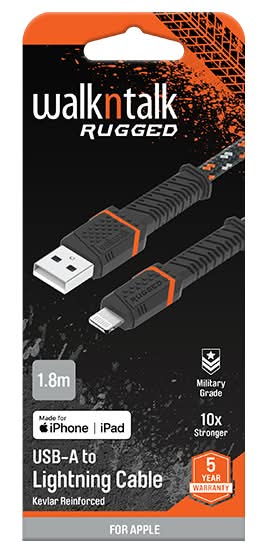 Walkntalk Rugged Usb-A To Lightning Cable